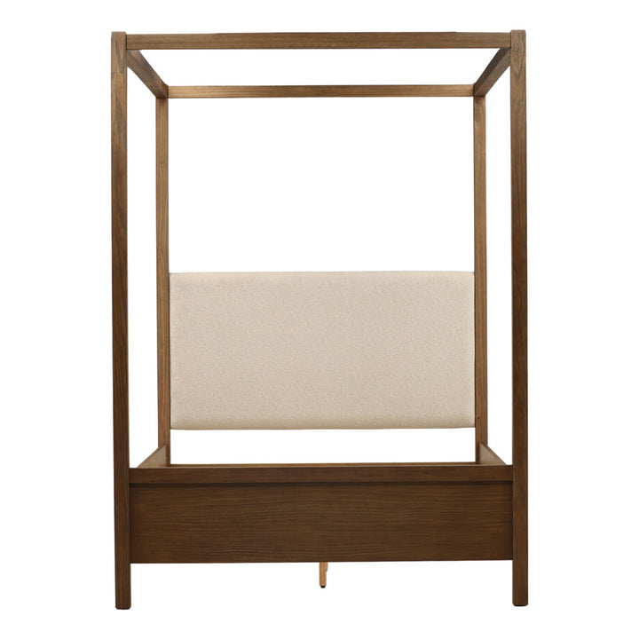 Emery Boucle and Pine Bed, Queen · Dark Brown, front view