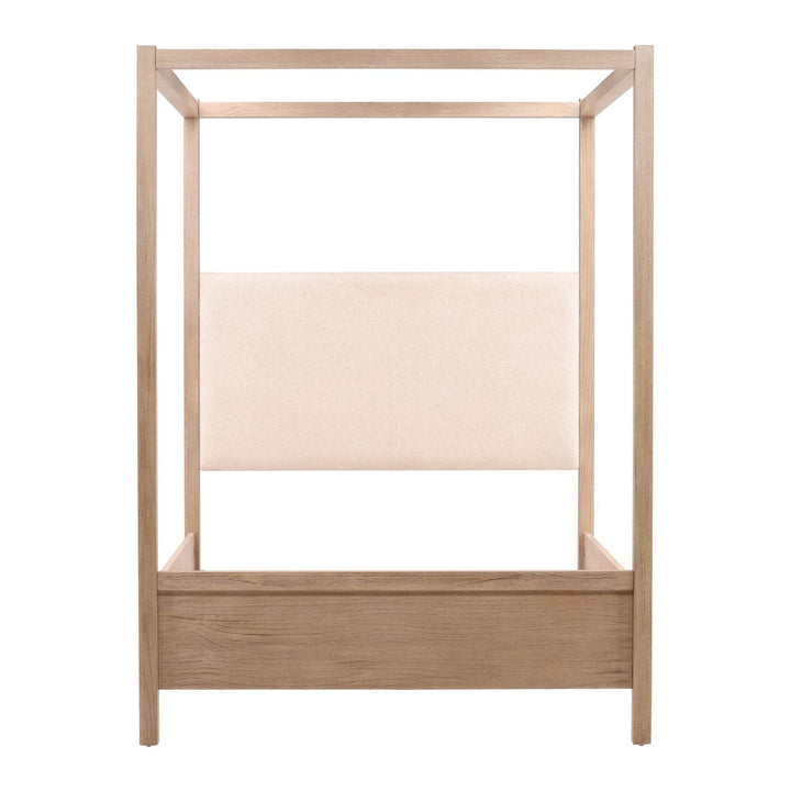 Emery Boucle and Pine Bed, Queen · Light Warm Wash, front view