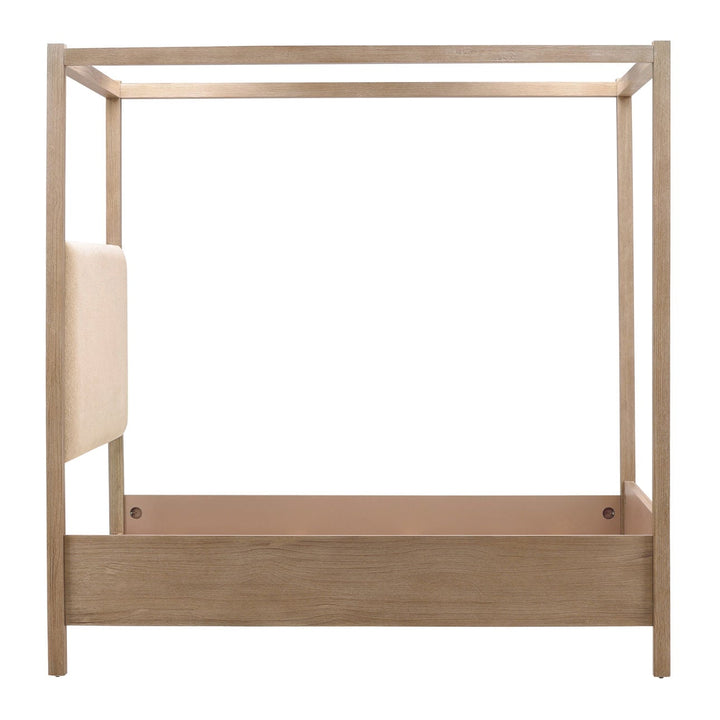 Emery Boucle and Pine Bed, Queen · Light Warm Wash, profile view
