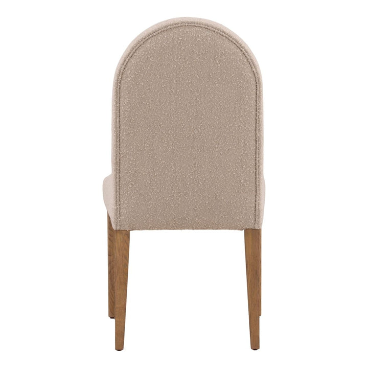 Thea Upholstered Oak Dining Chairs, Set of 2, Sand Boucle, back view