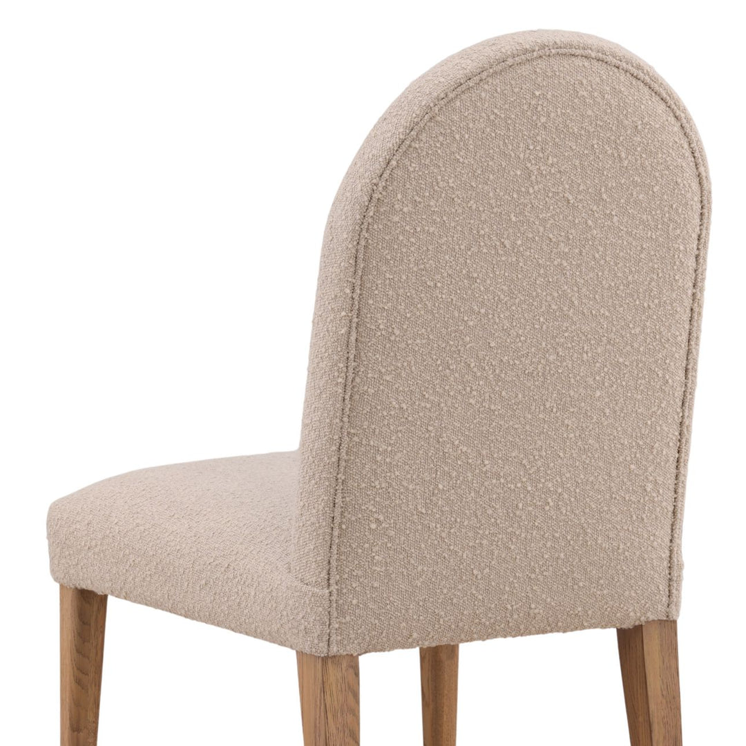 Thea Upholstered Oak Dining Chairs, Set of 2, Sand Boucle, detail 2 view
