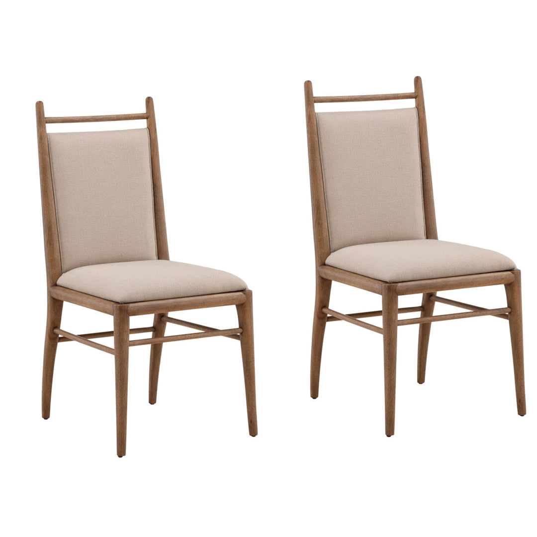 Reeve Beige Dining Chairs, Set of 2, three-quarter studio view