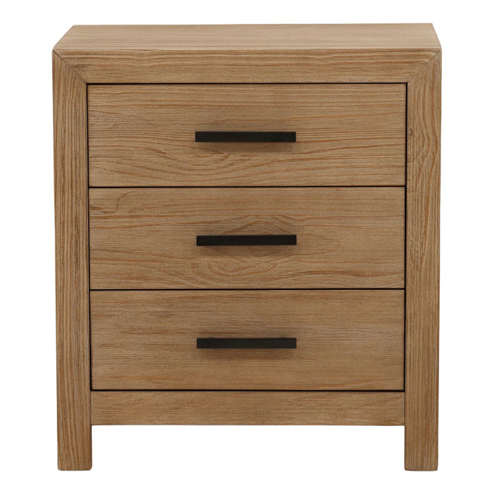 Emery Warm-Wash Pine Nightstand, front view