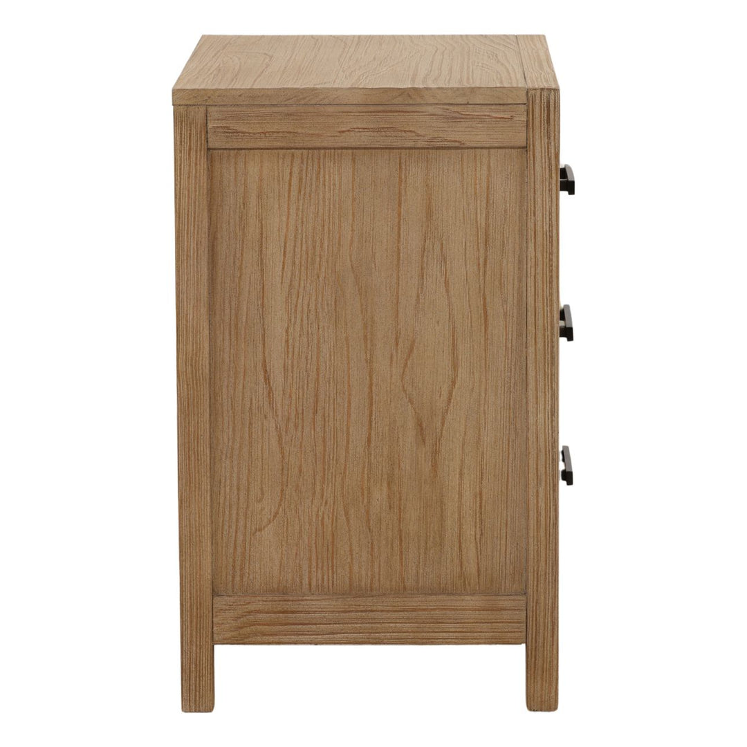 Emery Warm-Wash Pine Nightstand, profile view