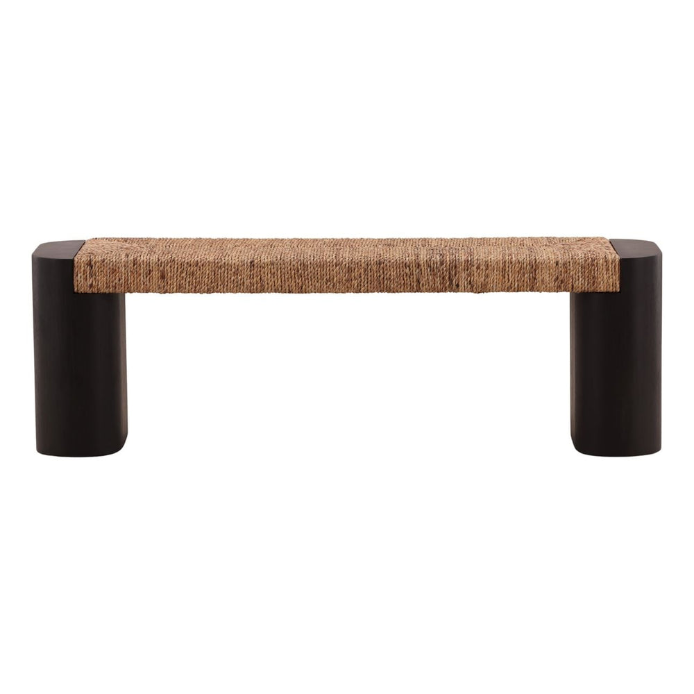 Soren Woven Rope Bench, front view