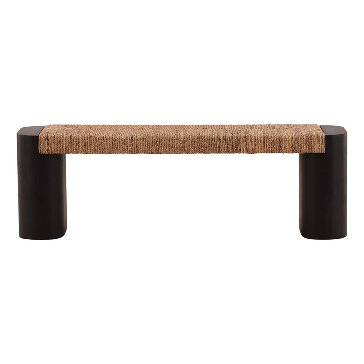 Soren Woven Rope Bench, front view