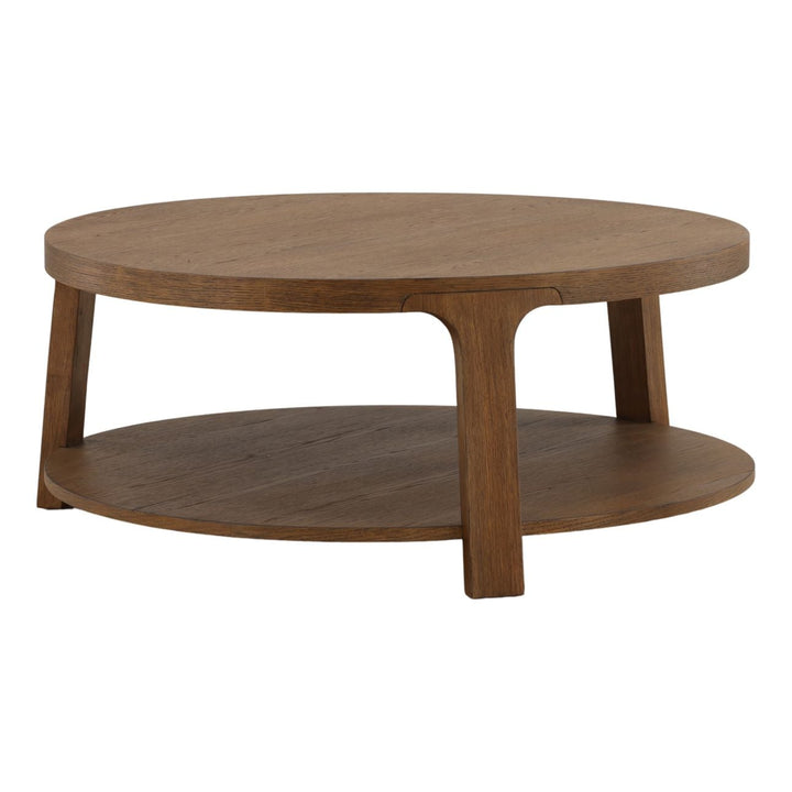 Valen Oak Veneer Coffee Table, three-quarter studio view