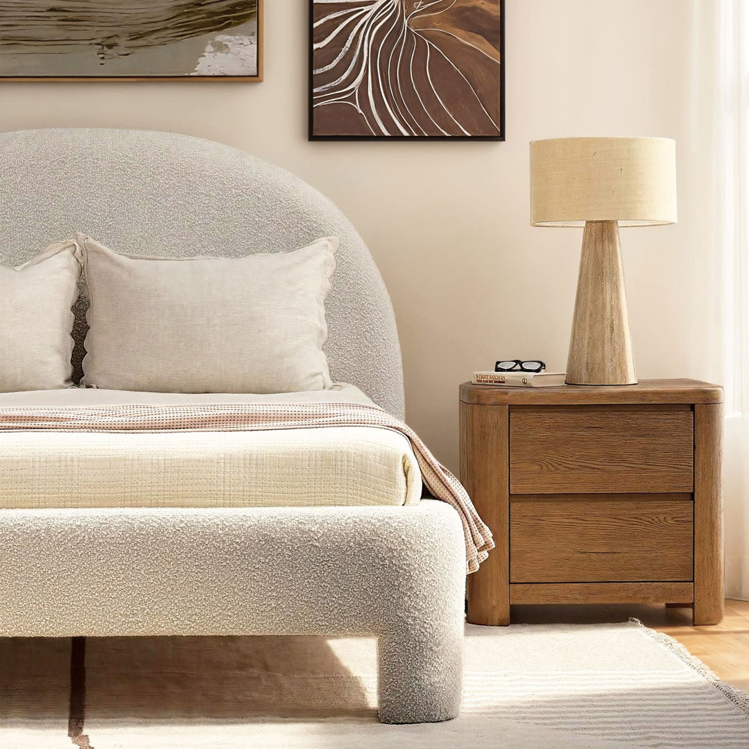 Chatham Oak Veneer Nightstand, lifestyle view