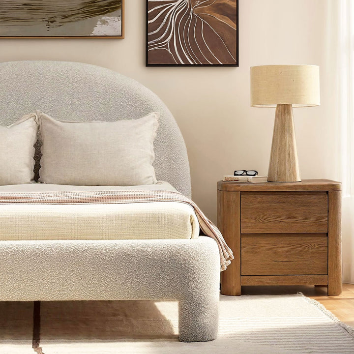 Chatham Oak Veneer Nightstand, lifestyle view