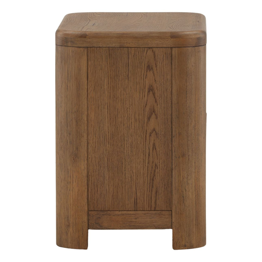 Chatham Oak Veneer Nightstand, profile view