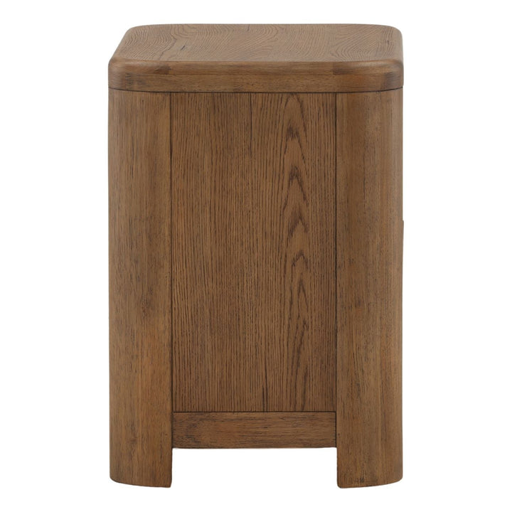 Chatham Oak Veneer Nightstand, profile view