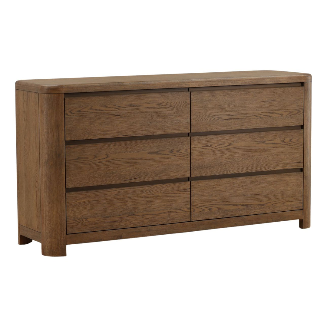 Chatham Oak Veneer Dresser, three-quarter studio view