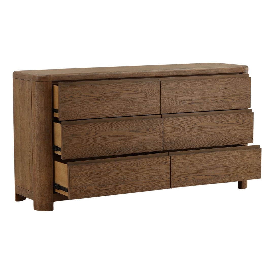 Chatham Oak Veneer Dresser, open door view