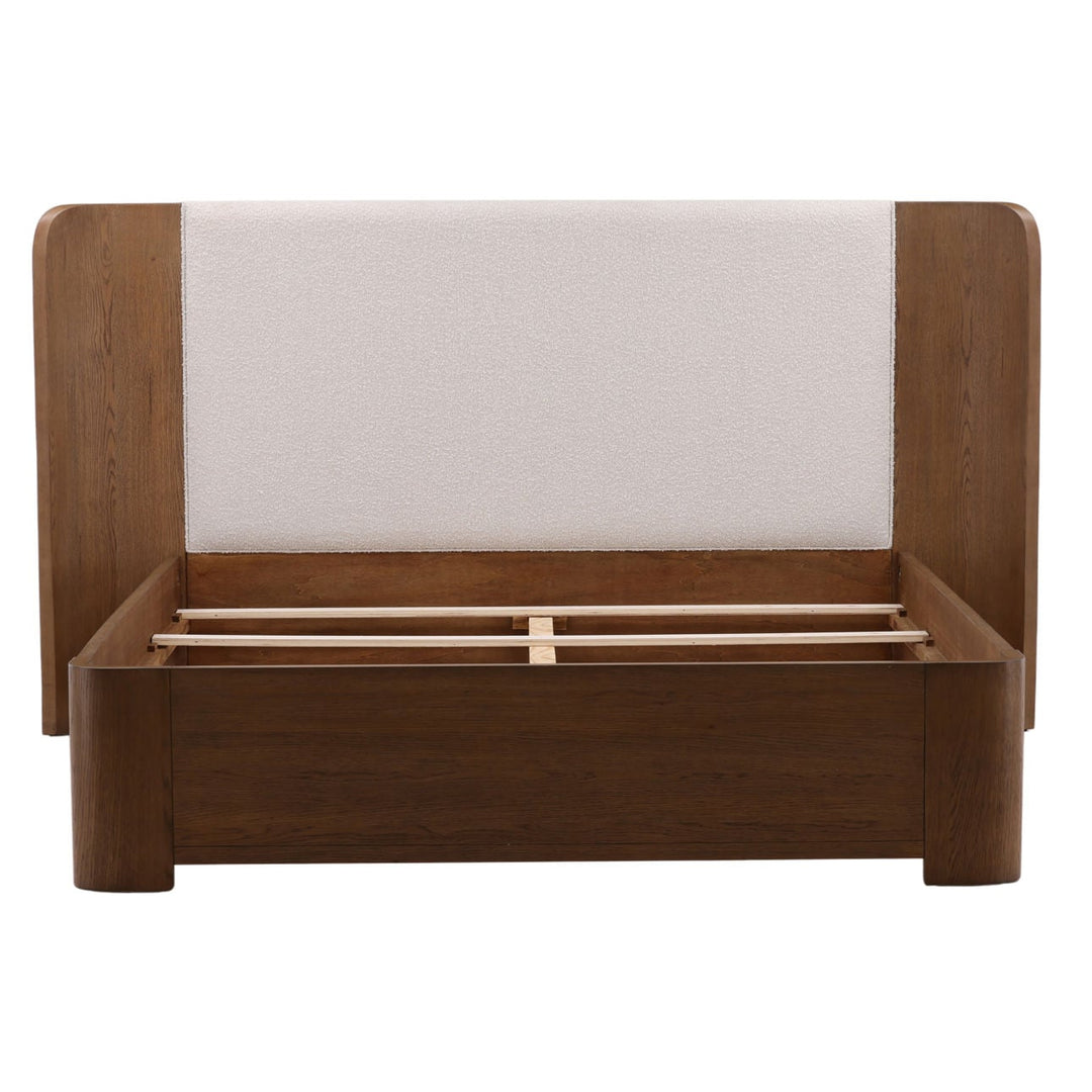 Chatham Cream Boucle and Oak Bed, Eastern King, front view