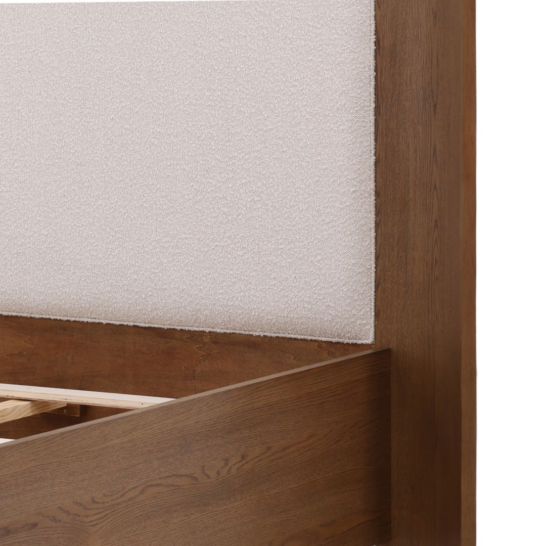 Chatham Cream Boucle and Oak Bed, Queen, detail 2 view