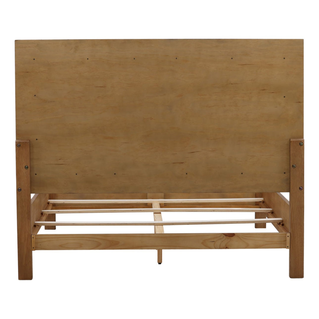 Toren Olive Velvet Bed, back view