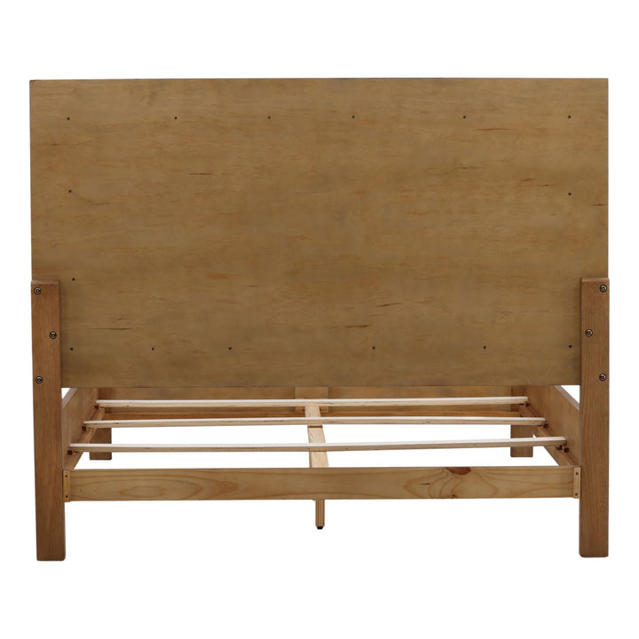 Toren Olive Velvet Bed, back view