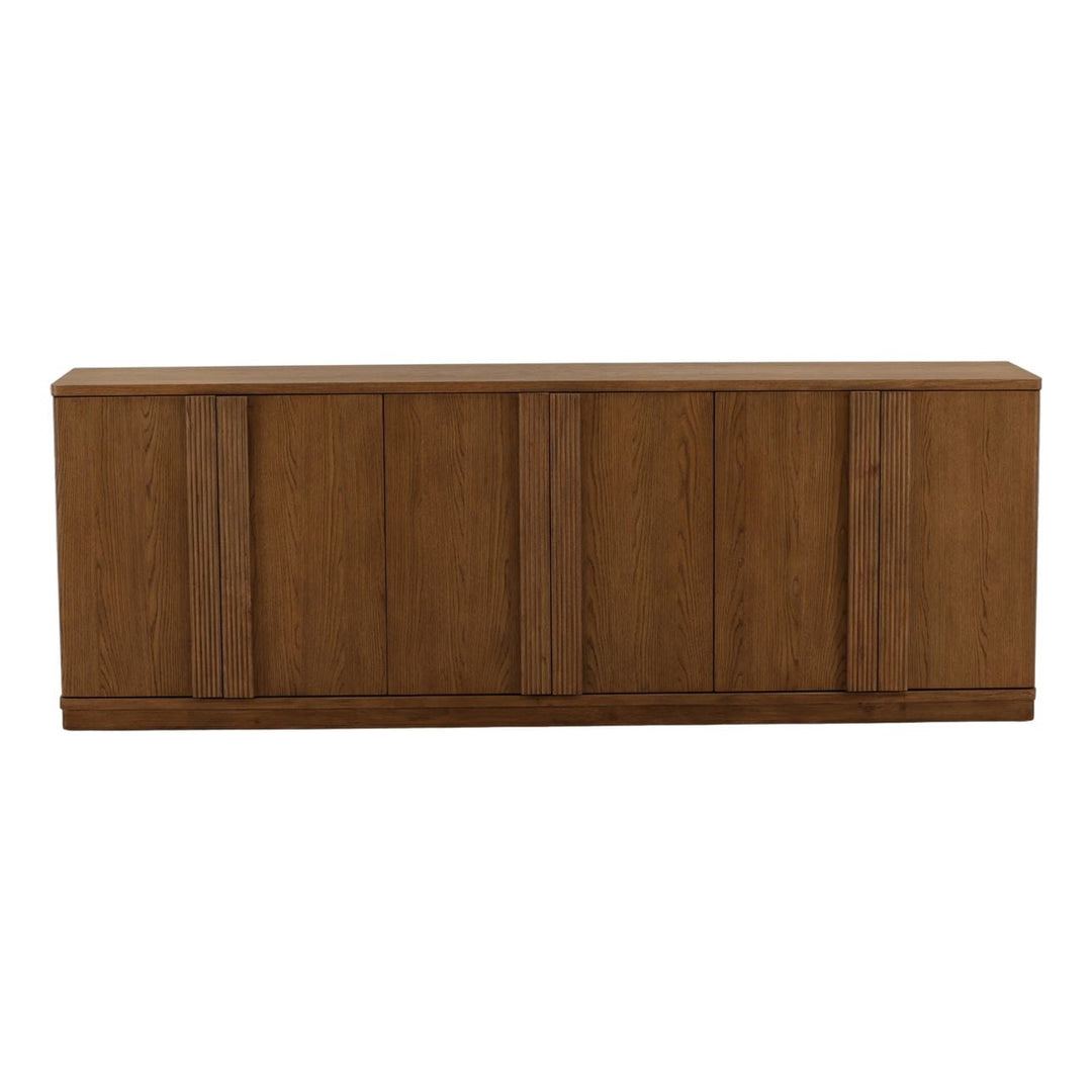 Eton Oak Veneer Sideboard, Dark Brown, front view