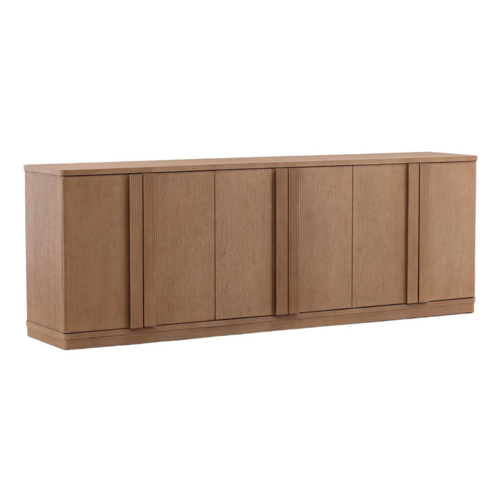 Eton Oak Veneer Sideboard, Light Warm Wash, three-quarter studio view