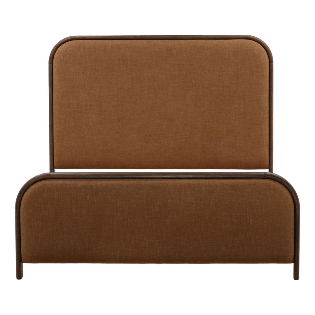 Gideon Brown Upholstered Bed, front view