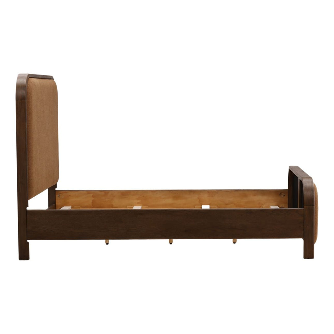 Gideon Brown Upholstered Bed, profile view