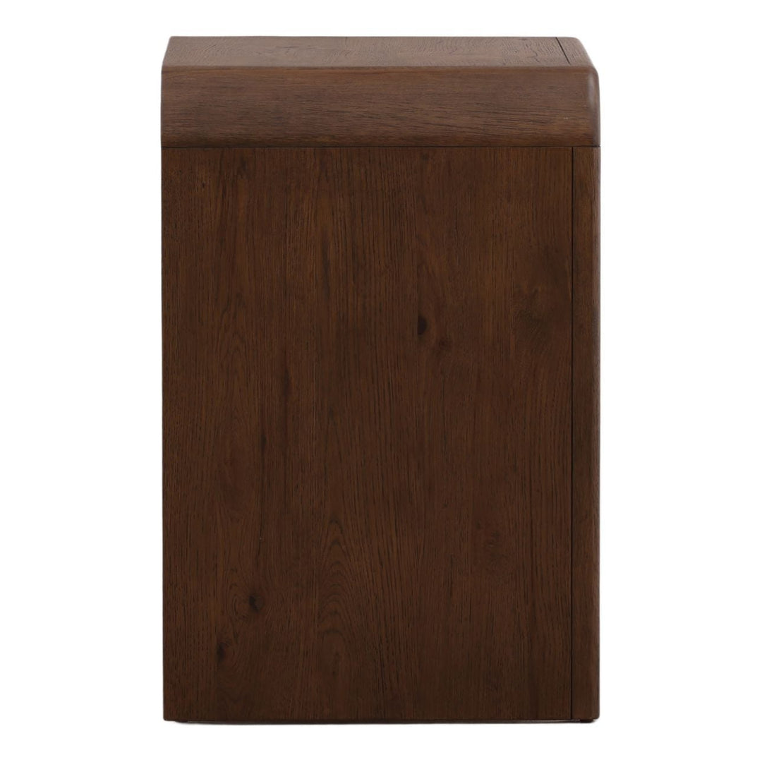 Amara Dark Oak Veneer Nightstand, profile view
