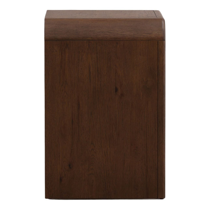 Amara Dark Oak Veneer Nightstand, profile view