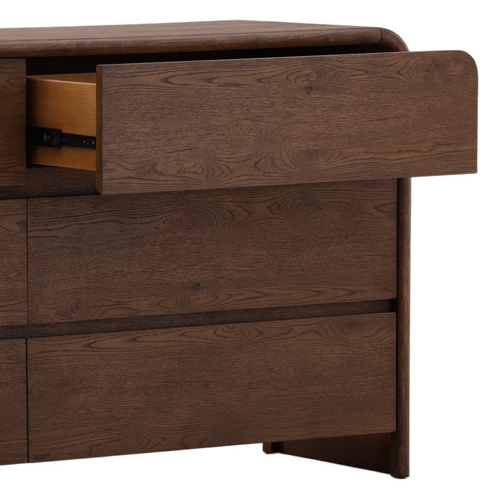Amara Dark Oak Veneer Dresser, detail 2 view