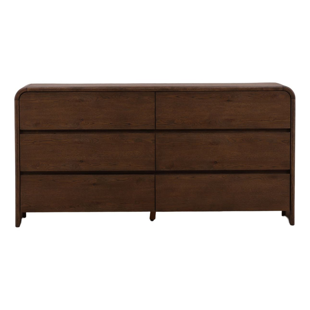 Amara Dark Oak Veneer Dresser, front view