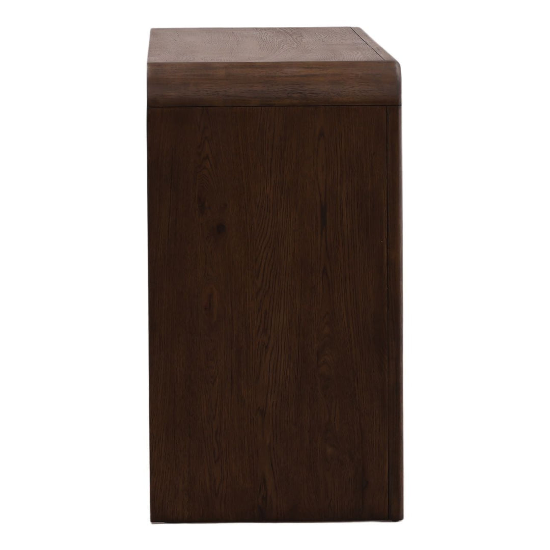 Amara Dark Oak Veneer Dresser, profile view