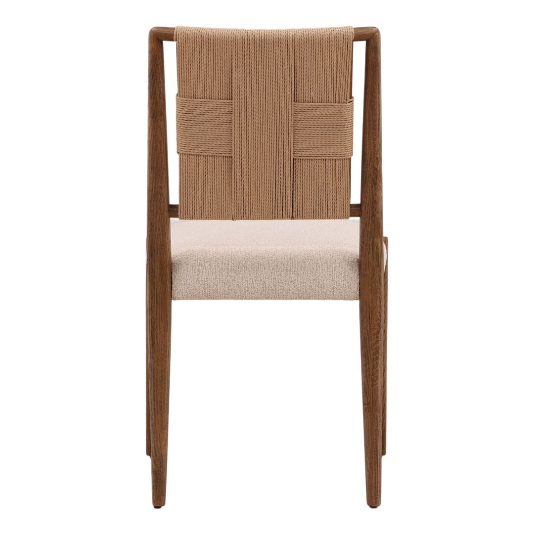 Shay Boucle and Oak Dining Chairs, Set of 2, back view