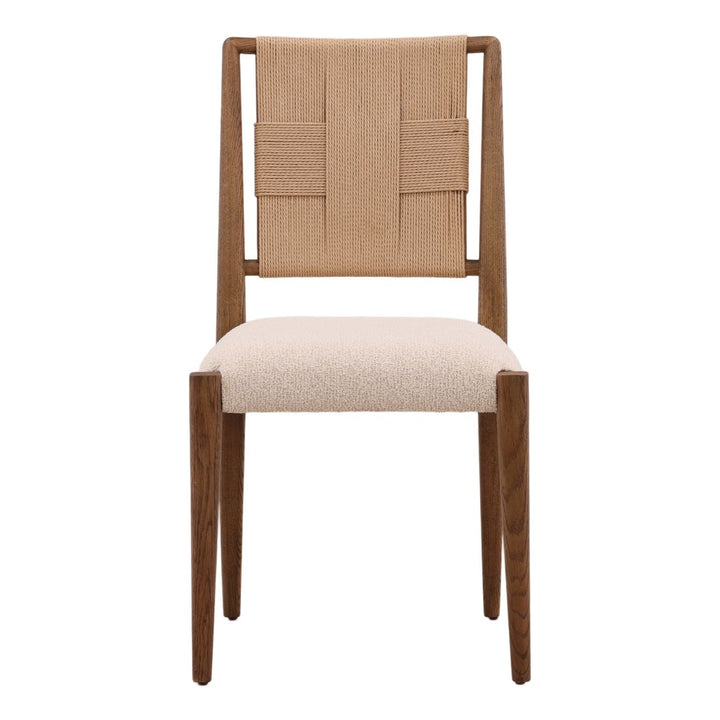 Shay Boucle and Oak Dining Chairs, Set of 2, front view