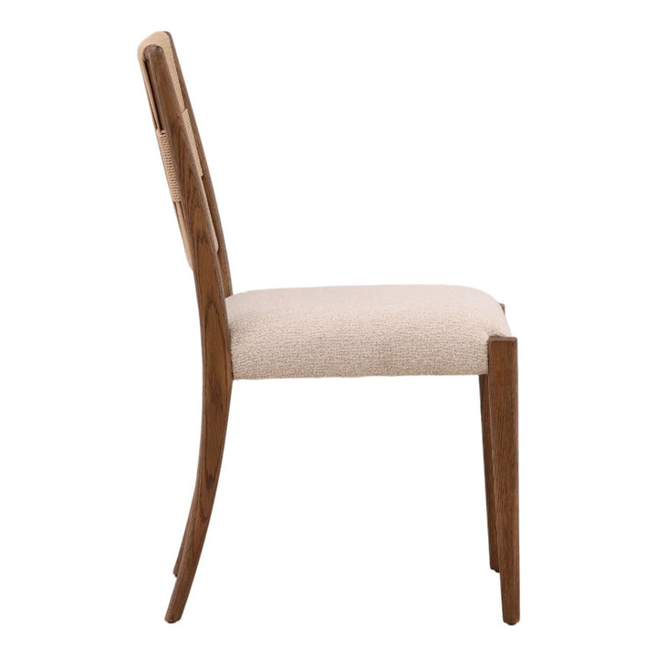 Shay Boucle and Oak Dining Chairs, Set of 2, profile view