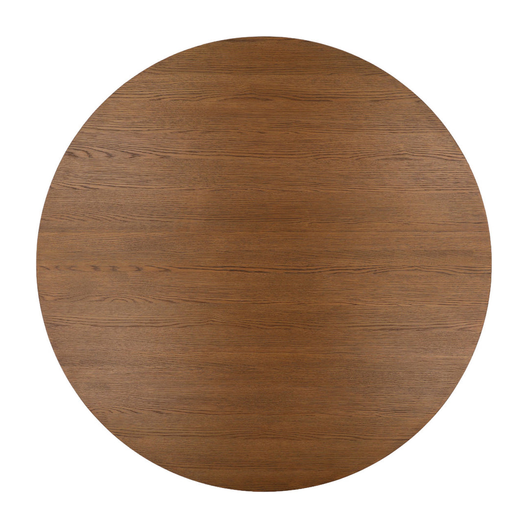 Vela Dark Oak and Resin Dining Table, overhead view