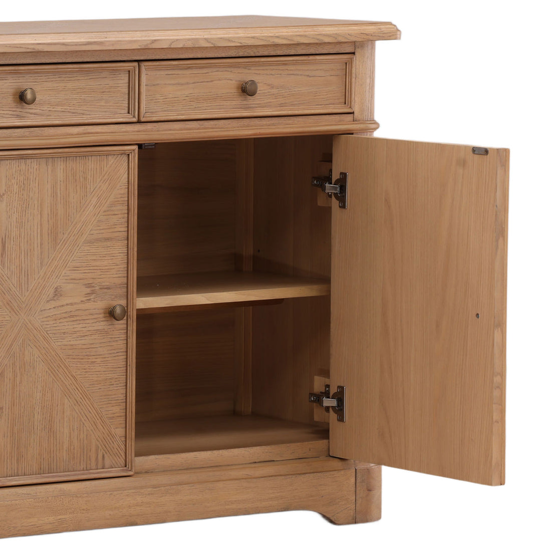 Fairen Oak Veneer Sideboard, detail 2 view