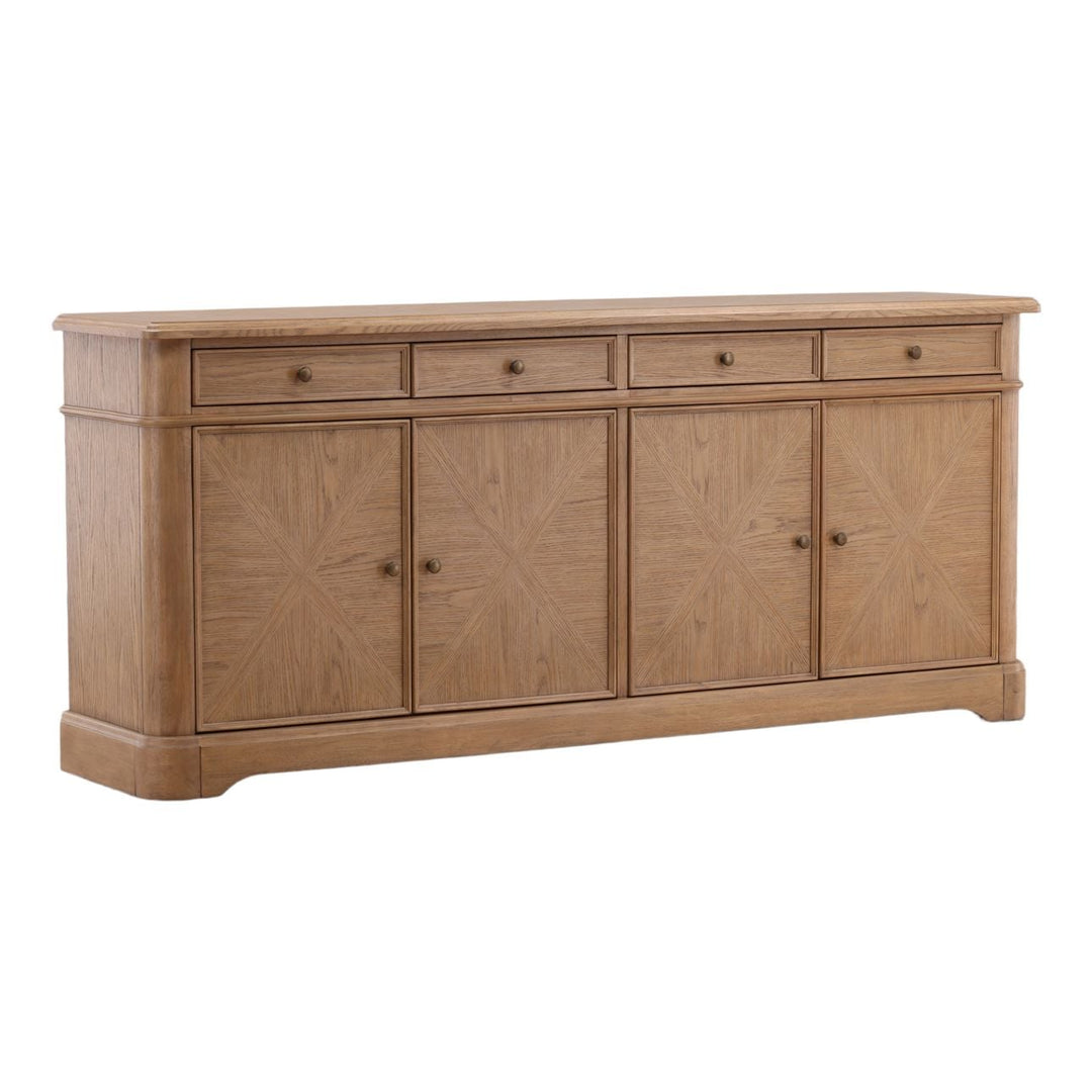 Fairen Oak Veneer Sideboard, three-quarter studio view