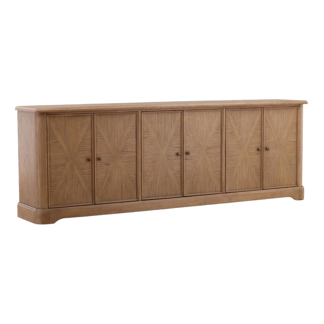 Halden Oak Veneer Sideboard, three-quarter studio view