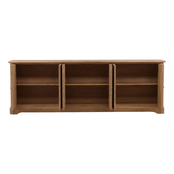 Halden Oak Veneer Sideboard, open door view