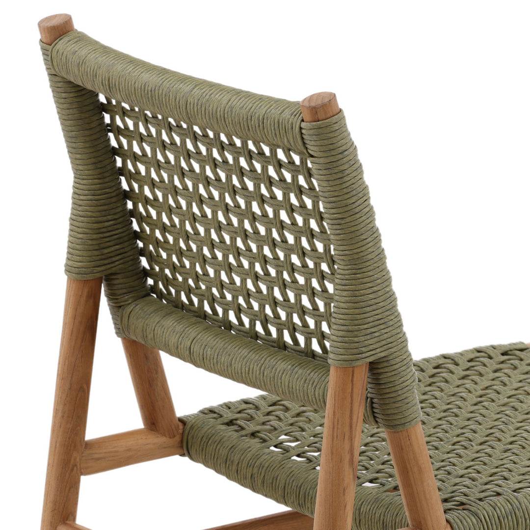 Franca Green Rattan Outdoor Dining Chairs, Set of 2, detail 2 view