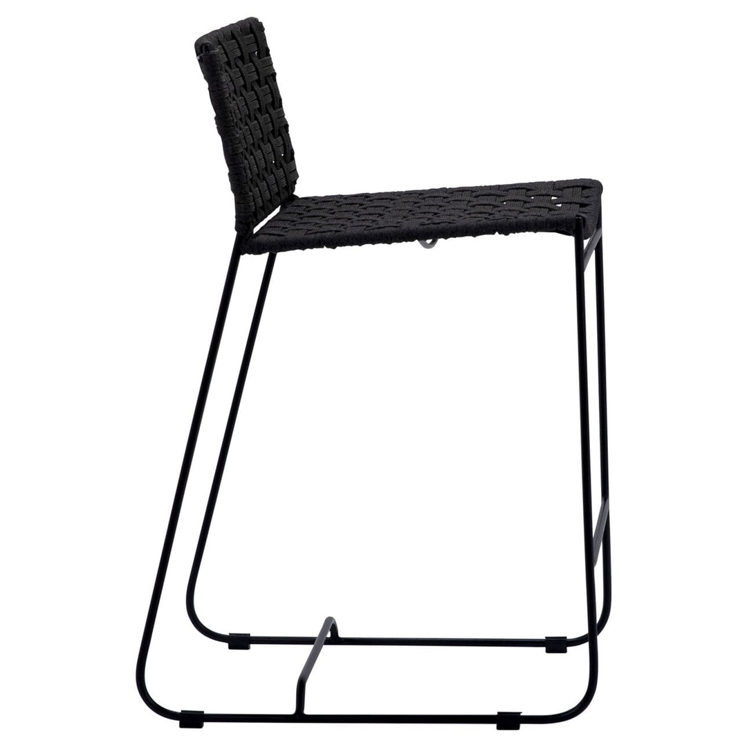 Forren Rope Outdoor Counter Stool, profile view