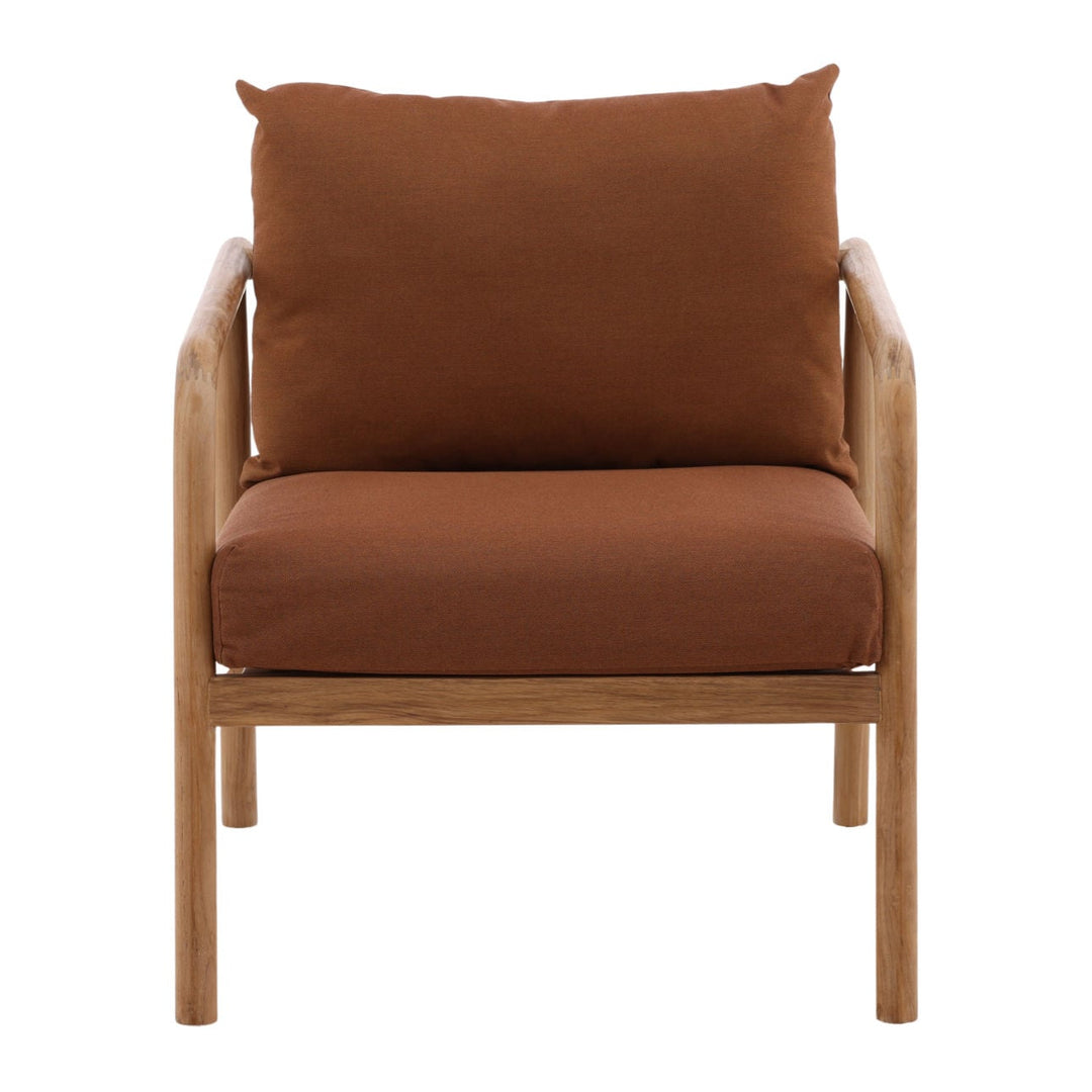 Aimara Sienna Teak Outdoor Lounge Chair, front view