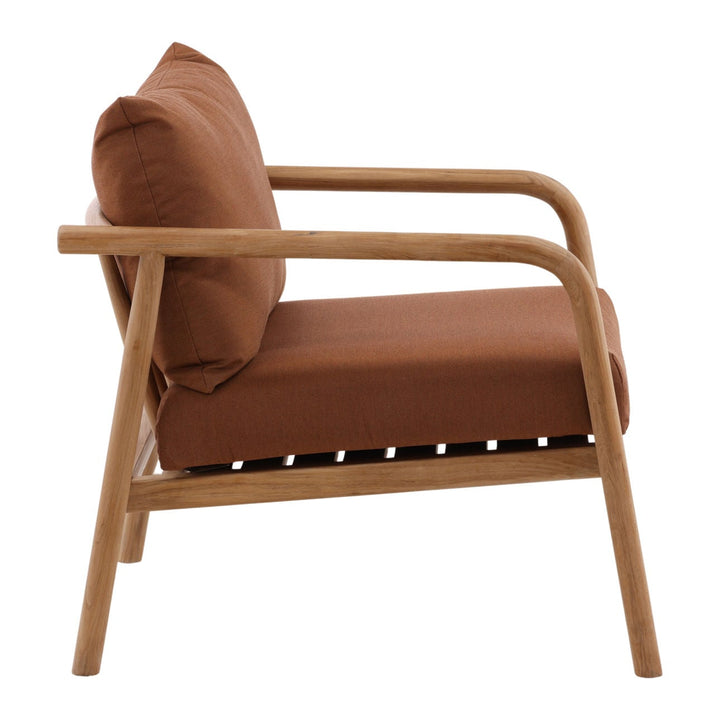 Aimara Sienna Teak Outdoor Lounge Chair, profile view