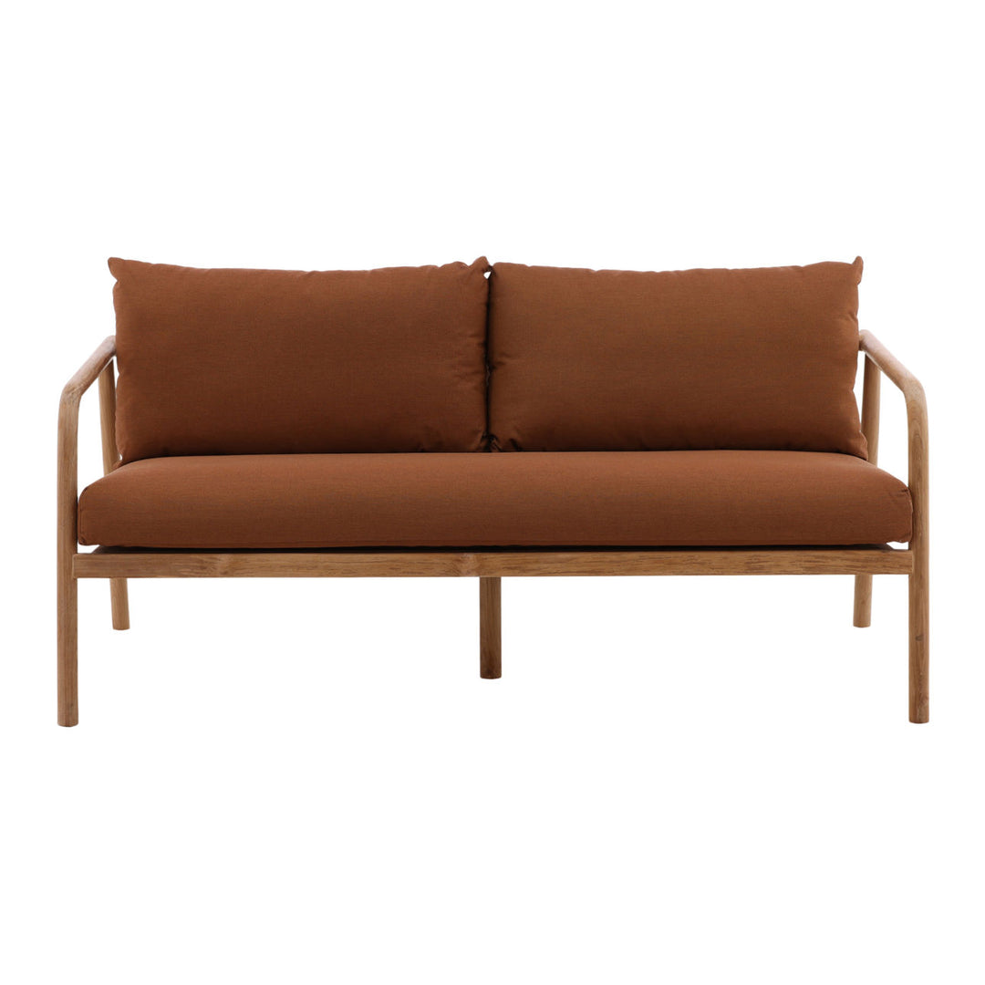 Aimren Sienna Teak Outdoor Sofa, front view