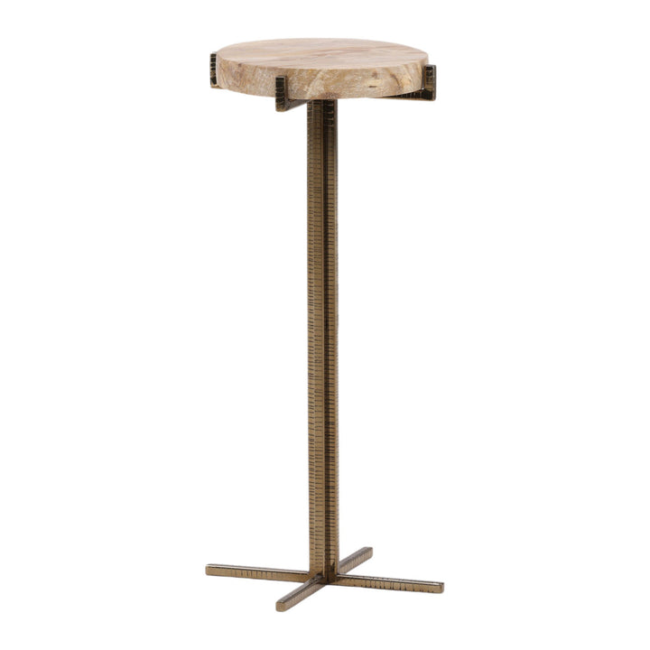 Iver Petrified Wood Side Table, three-quarter studio view