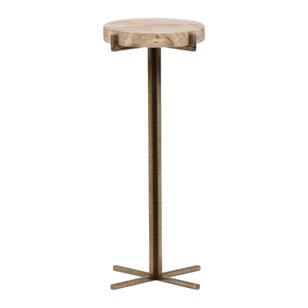 Iver Petrified Wood Side Table, front view