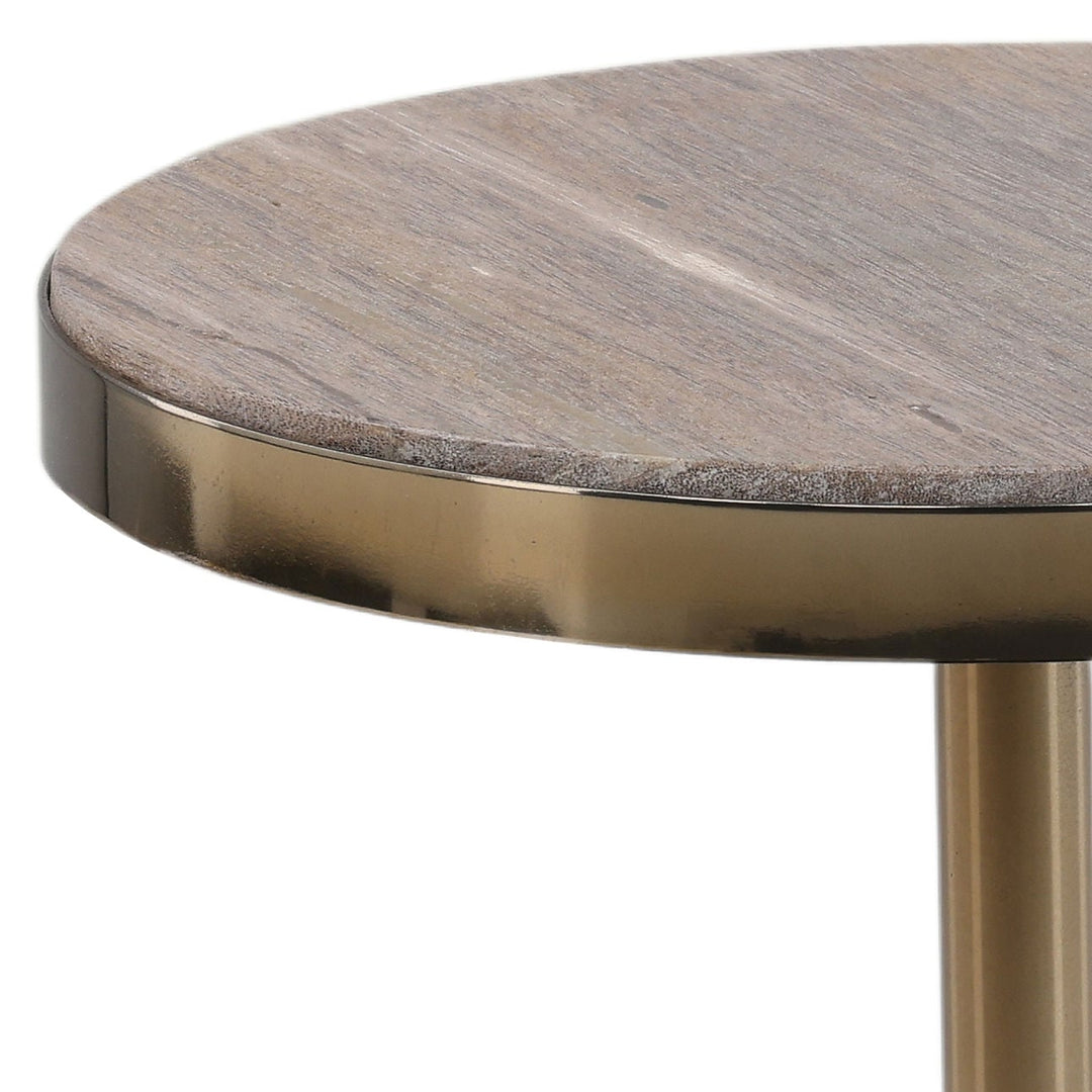 Cove Petrified Wood Side Table, detail 1 view