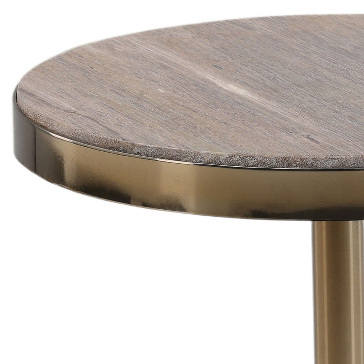 Cove Petrified Wood Side Table, detail 1 view