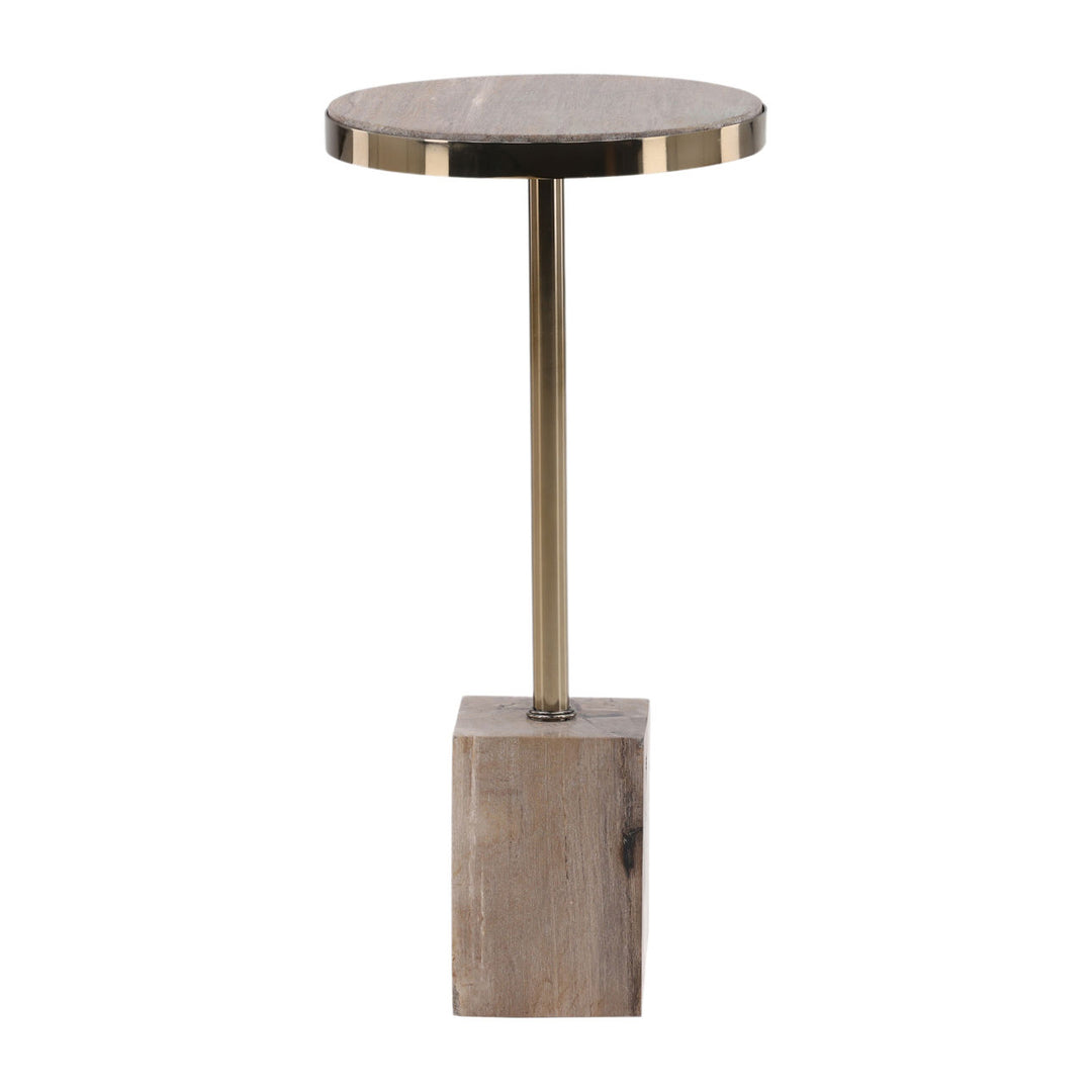 Cove Petrified Wood Side Table, front view