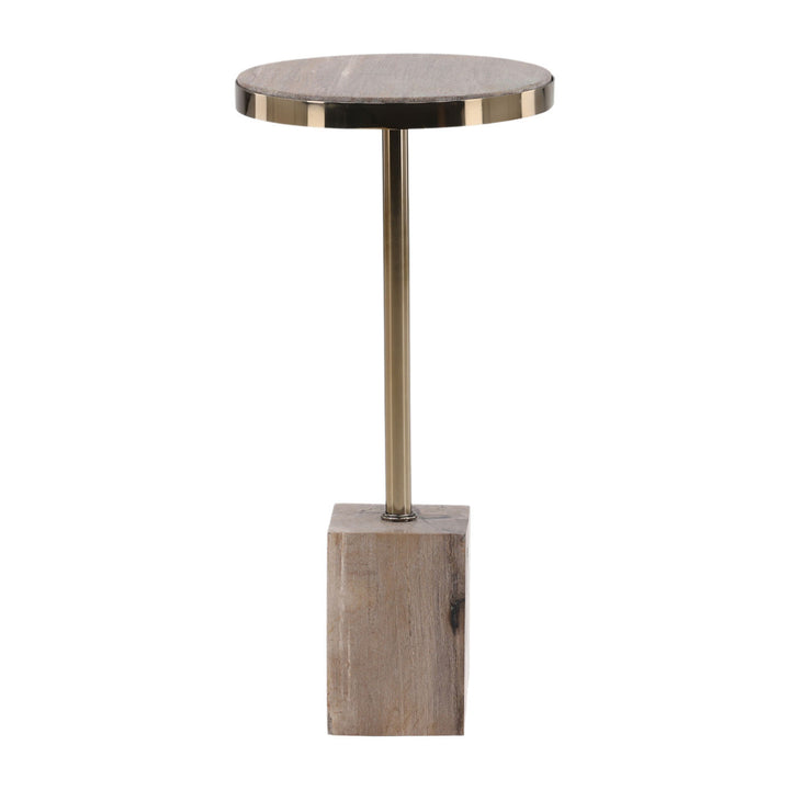 Cove Petrified Wood Side Table, front view