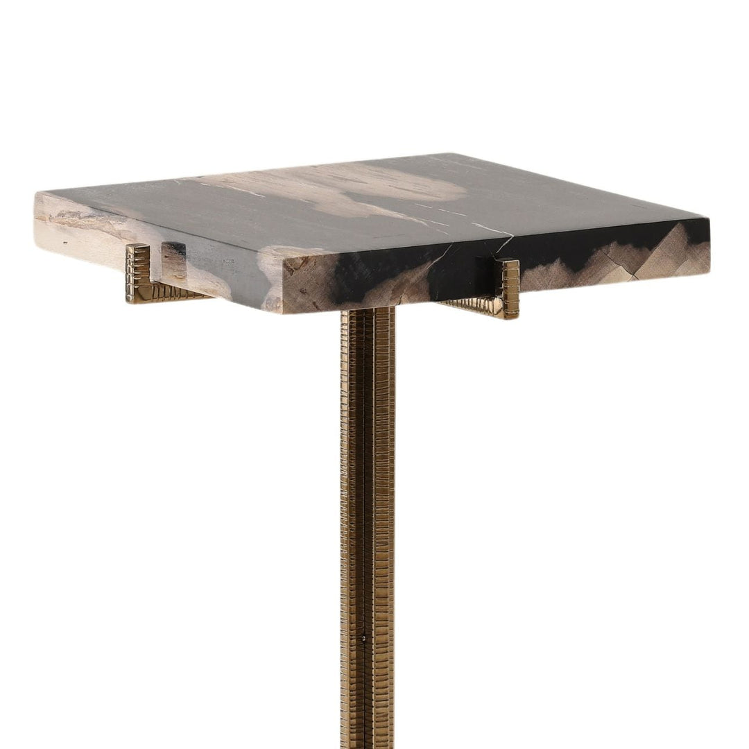 Elio Petrified Wood Side Table, detail 2 view